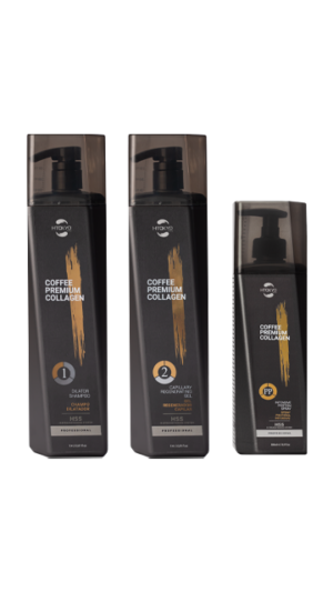 Coffee Premium Collagen набір (шампунь+колагеновий гель+протеїновий спрей)