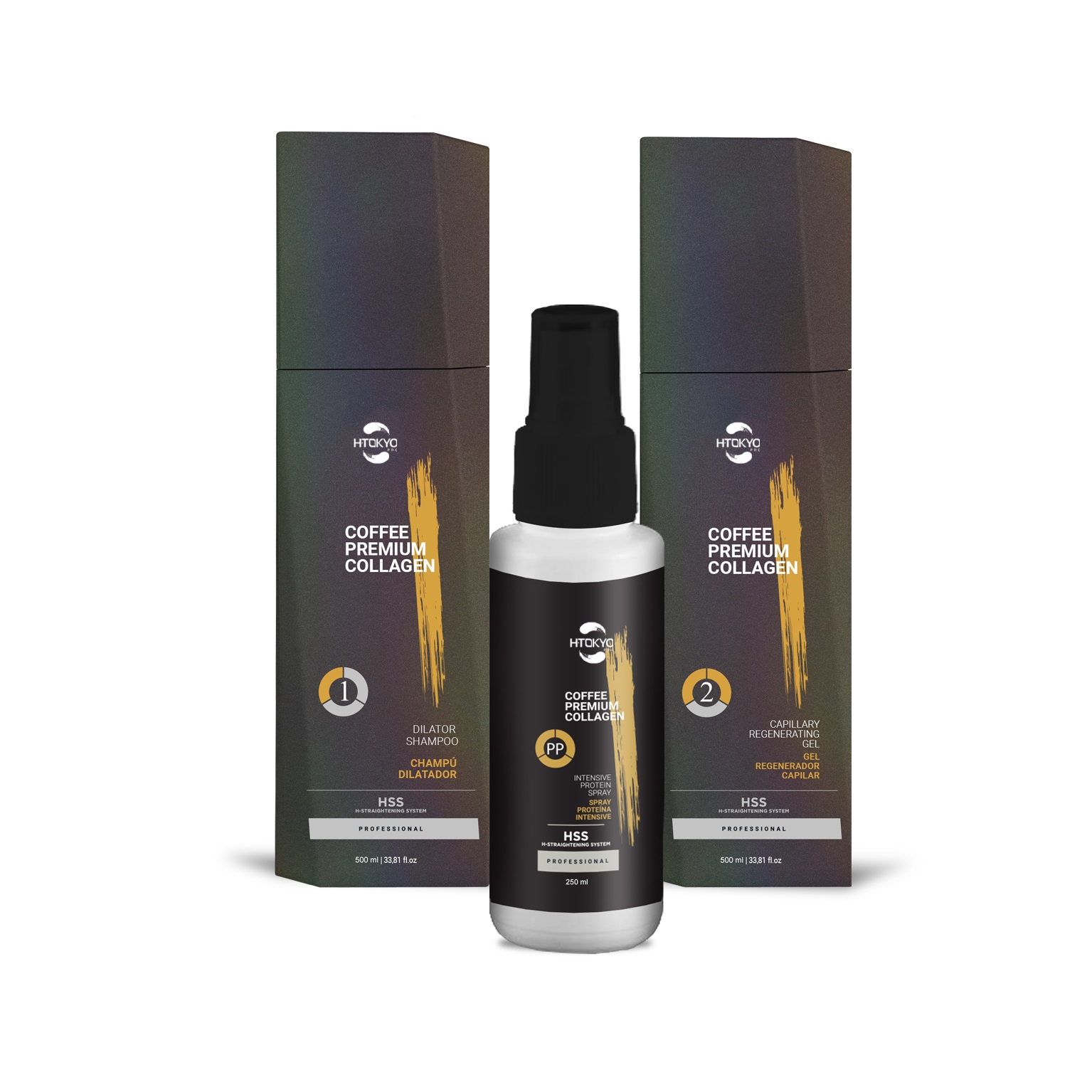 Coffee Premium Collagen набір (шампунь+колагеновий гель+протеїновий спрей) - Зображення 3